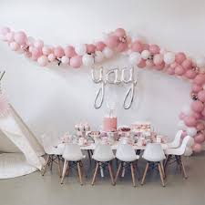 baby pink balloon arch