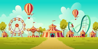 Amusement Park With Circus Tent And
