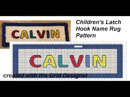children s latch hook name rug pattern