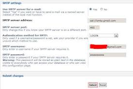 smtp for sending email in phpbb