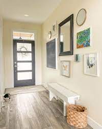 decorate a room with grey floors