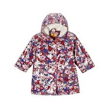 Pluie Pluie Little Girls Brown Floral Lined Rain Coat Outerwear 1 2
