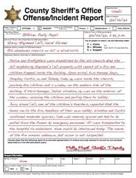 A report writing law enforcement