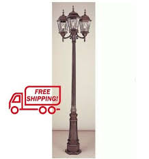 Lamp Post Outdoor Lighting 3 Light 8 Feet Large Pole Fixture Street Lantern Ebay