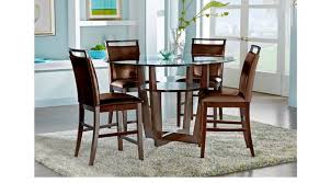 Solid and manufactured wood includes: Ciara Espresso Dark Brown 5 Pc Counter Height Dining Set Glass Top Contemporary