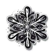 snowflake black and white clipart