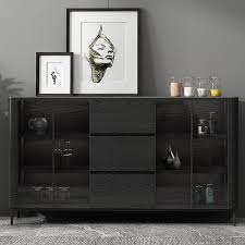 Black Sideboard Buffet Cabinet With