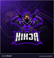 ninja sport mascot logo design royalty