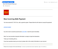 wells fargo zelle fraudulent email