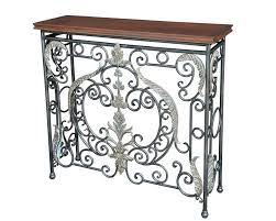 Console With Wrought Iron Brass Accents