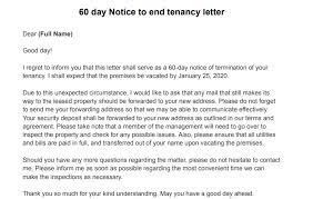 notice to end tenancy template
