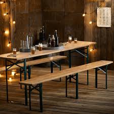 Folding Wooden Beer Table And Bench Set