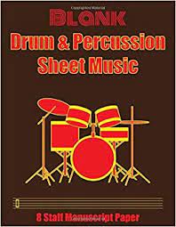 This is a file to help write drum tab music. Blank Drum Percussion Sheet Music 8 Staff Manuscript Paper Publishing Blank Book 9781723739194 Amazon Com Books
