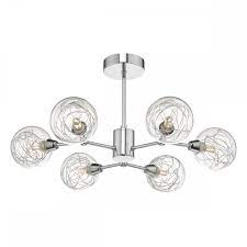 Quality lighting uk ceiling lights. 6lt Semi Flush Polished Chrome Glass Lighting And Lights Uk