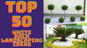 front yard white rock landscaping ideas