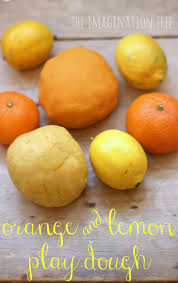 orange and lemon play dough the