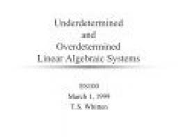 Overdetermined Systems And Least Squares