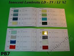 Pair Of Lambretta Paint Colour Catalogues Codes Colour