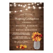Autumn Leaves String Lights Rustic Fall Wedding Invitation Zazzle Com