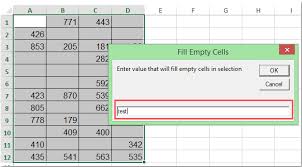 how to fill blank cells with 0 or other