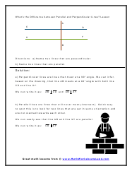 Point, ray, line segment and line. Equations Of Parallel And Perpendicular Lines Homework Sheets