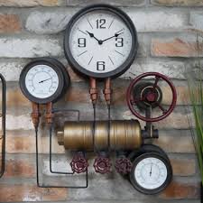 Steampunk Wall Clock Industrial Pipe