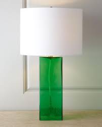 Green Glass Base Table Lamp