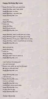 happy birthday my love poem
