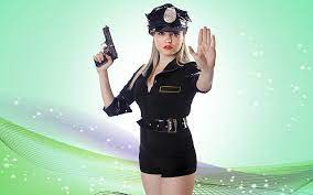 women s black security guard costume