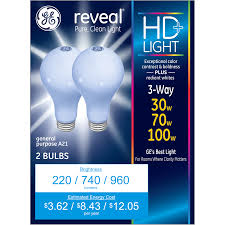 Ge Reveal 3 Way 30 70 100 Watt A21 2 Pack Light Bulbs Meijer Grocery Pharmacy Home More