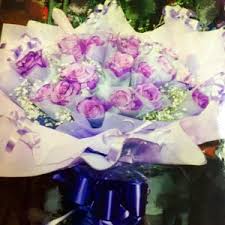 purple roses bouquet hongkong style in
