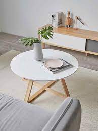 It has a smooth, brown laminate top and black metal, open frame legs. Japanese Style Log Oak Living Room Coffee Table White Nordic Simple Creative Small Apartment Round Coffee Table Aliexpress