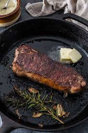 Get your fingers wet and shake them over basting the steak with melted butter, as well as herbs like garlic, rosemary, and thyme, will add an. Pan Seared New York Strip Steak With Gorgonzola Cream Sauce Olivia S Cuisine