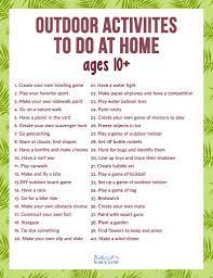 outdoor activities to do at home for