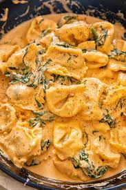 tortelloni with creamy tomato sauce and
