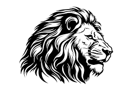 the lion head hand draw vine