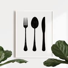 Kitchen Prints Cutlery Set Print