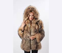 Raccon Fur Jacket Hooded Coats