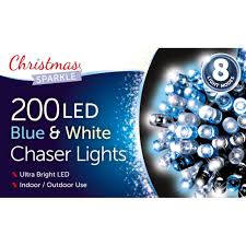 200 blue white led chaser lights tj