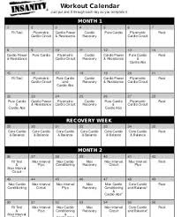 7 workout calendar templates free