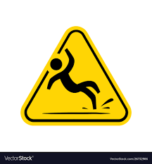 yellow triangle caution slippery floor