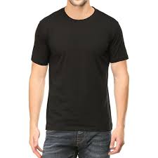 cotton black plain round neck t shirt