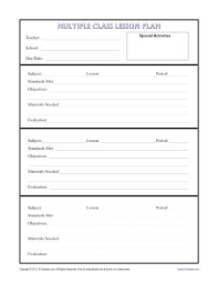 Daily Multi Class Lesson Plan Template Secondary