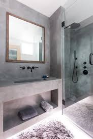 75 concrete floor bathroom with gray