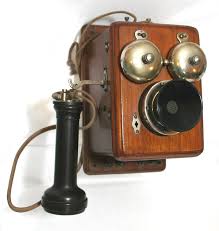 early wooden wall phone late 1890s