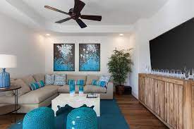 gray and turquoise blue living rooms