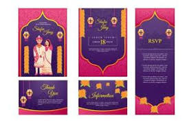 indian wedding card vector art icons