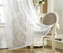 white fl lace tulle window curtains