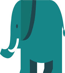 Cute Blue Elephant Picasso Elephant