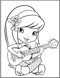 Click the guitar coloring pages to view printable version or color it online (compatible with ipad and android tablets). Strawberry Shortcake Playing Guitar Coloring Pages For Kids G3k Printable Strawber Cartoon Coloring Pages Strawberry Shortcake Coloring Pages Coloring Pages